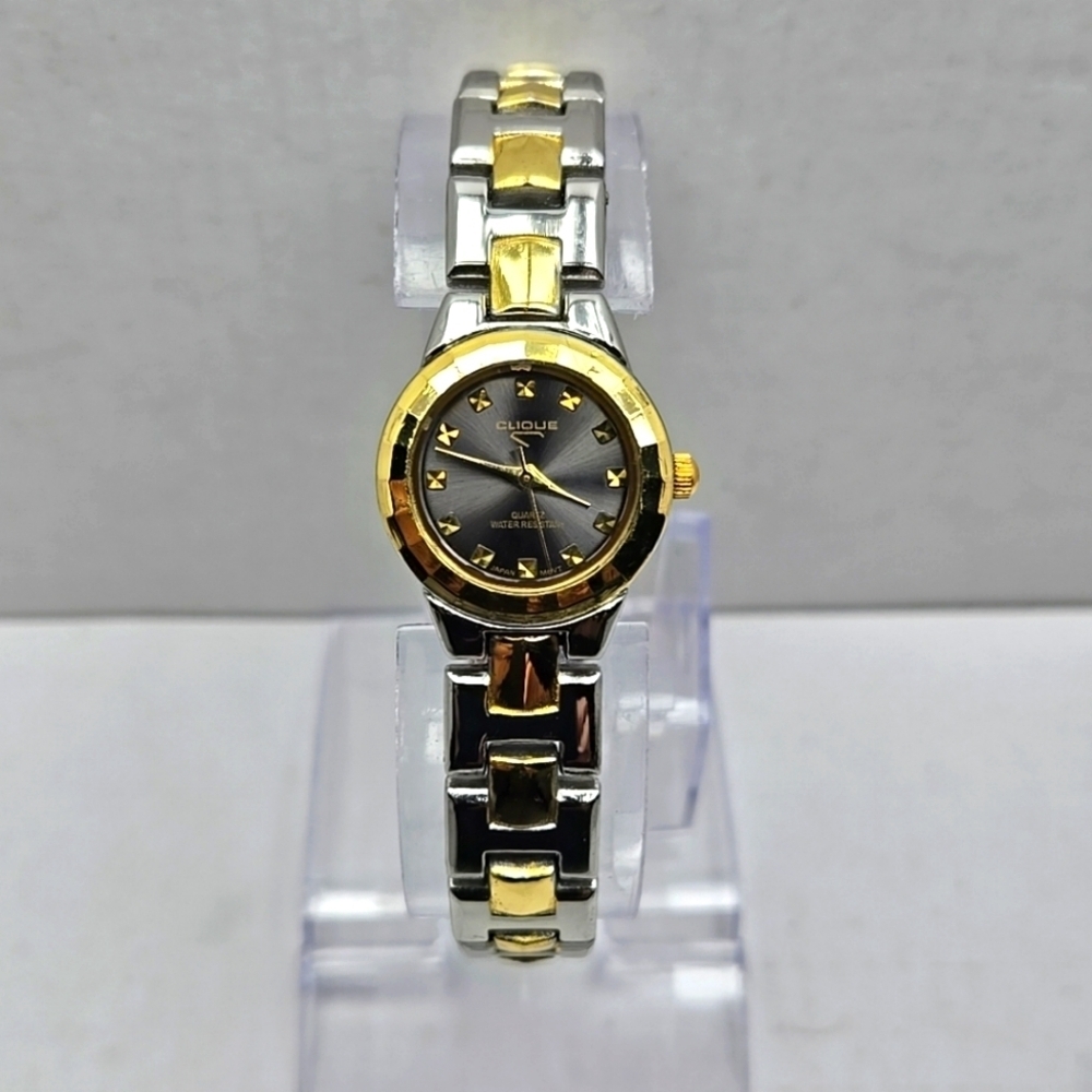 Womens Clique Quartz Watch Two Tone Water Resistant Japan Movt New Battery